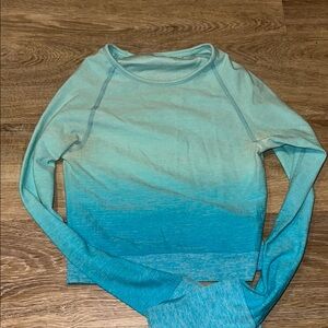 Victoria Secret PINK Ombré Blue Active Long Sleeve Crop Top